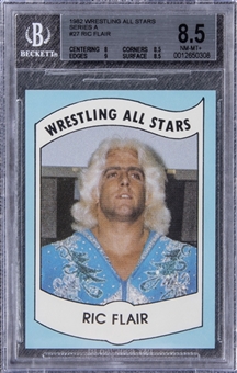 1982 Wrestling All-Stars Series A #27 Ric Flair Rookie Card - BGS NM-MT+ 8.5
